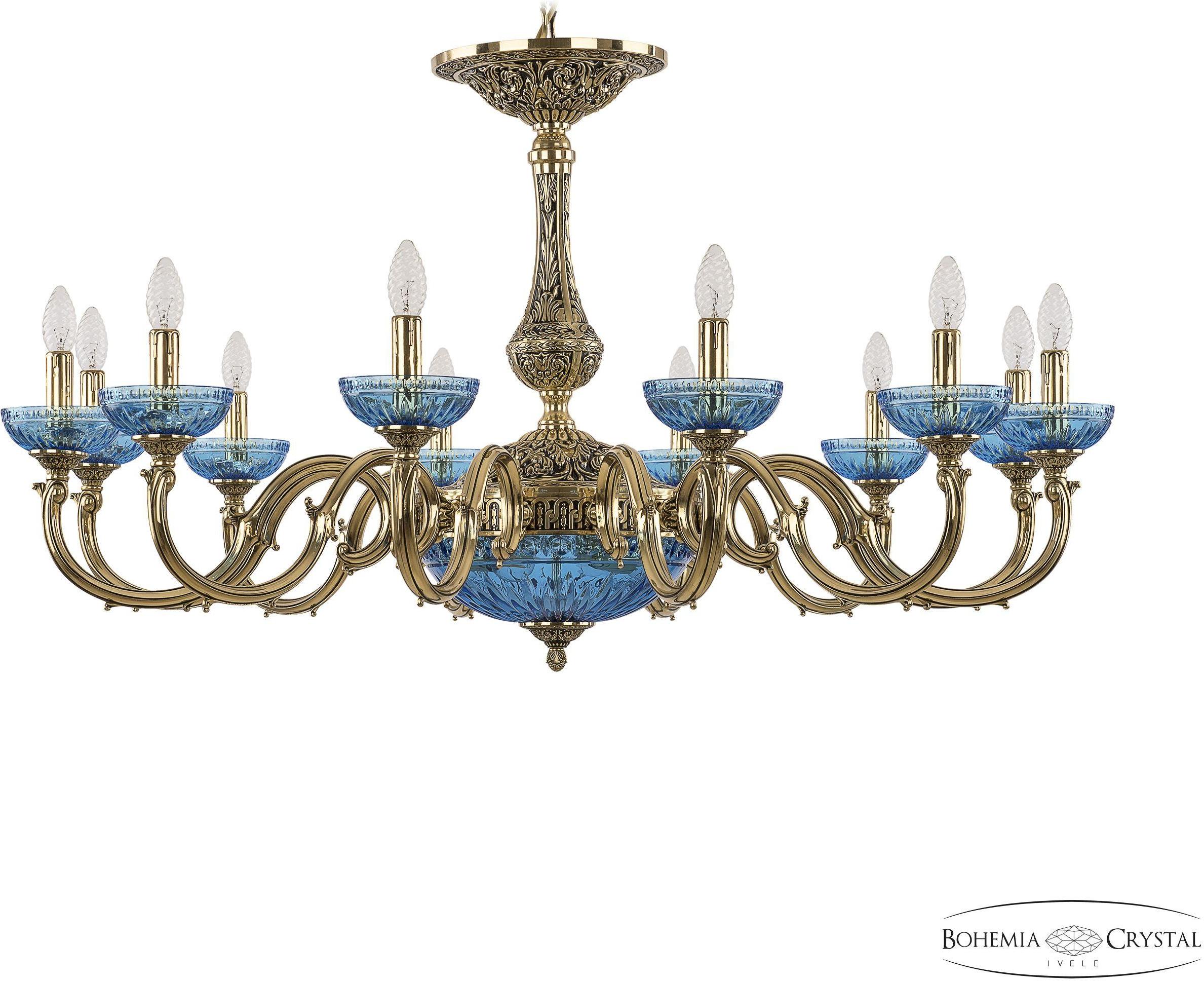 

Подвесная люстра Bohemia Ivele Crystal 72101P/12/360 GB P Aquamarine/M-1G
