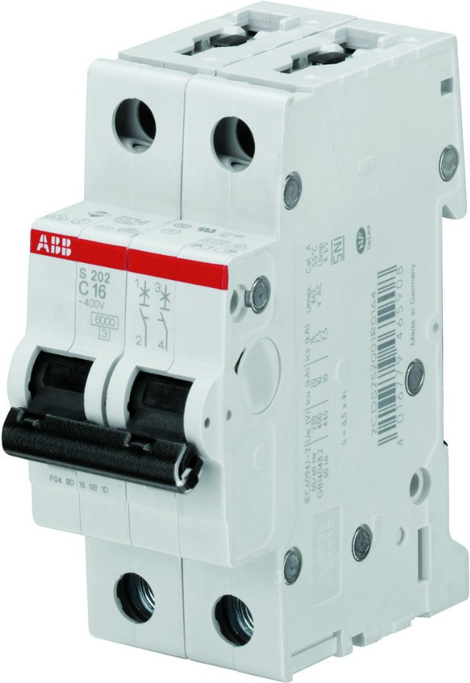 

Выключатель ABB S 202 2P С 6А 6кА 2M [2CDS252001R0064], Выключатель ABB S 202 2P С 6А 6кА 2M 2CDS252001R0064