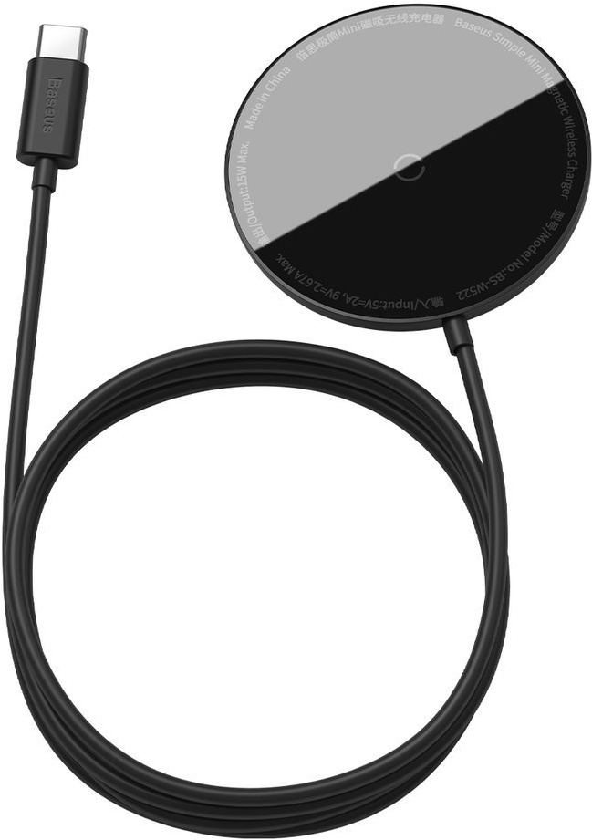 

Беспроводное зарядное устройство Baseus Simple Mini беспроводная зарядка(suit for IP12 with Type-C cable 1.5m) черный черный [WXJK-F01], Беспроводное зарядное устройство Baseus Simple Mini беспроводная зарядка(suit for IP12 with Type-C cable 1.5m) черный 