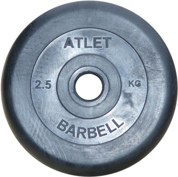

Диск для штанги MB Barbell обрезиненный d 26 мм 2,5 кг Atlet черный [2478], обрезиненный d 26 мм 2,5 кг Atlet