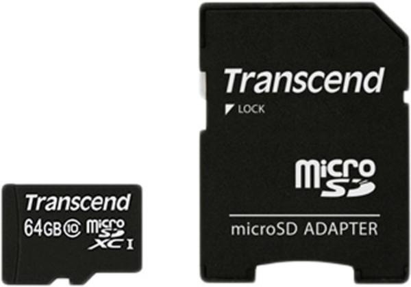 

Карта памяти Transcend microSDXC Premium Class 10 64GB + адаптер [TS64GUSDXC10], microSDXC Premium Class 10 64GB + адаптер
