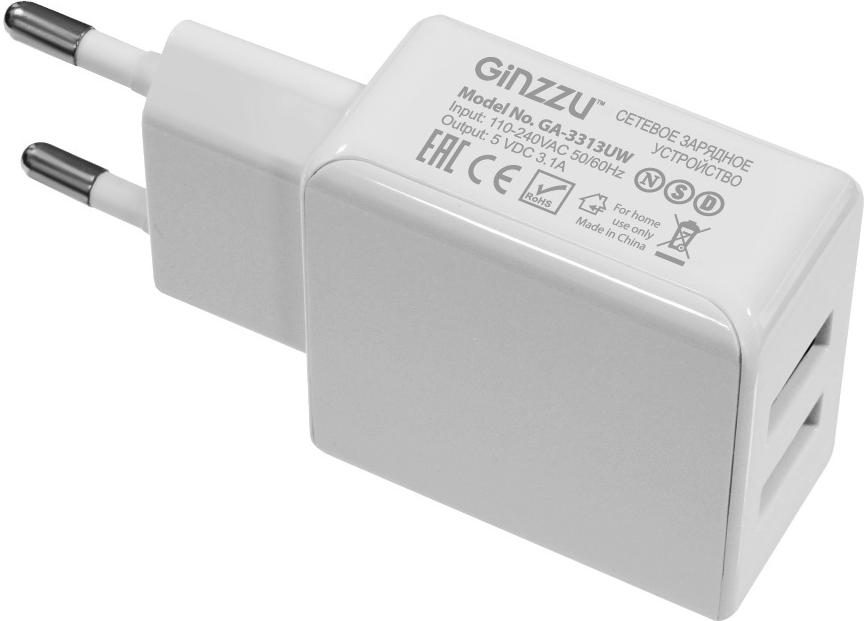 

Зарядное устройство Ginzzu GA-3313UW белый, GA-3313UW