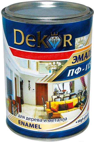 

Краска Dekor ПФ-115 0.8кг белый матовый