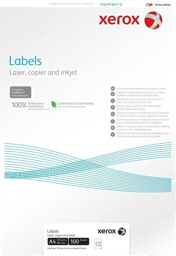 

Бумага Xerox 003R97410, Фотобумага Xerox Наклейки А4 Laser/Copier 33 Up 70х25.4 003R97410