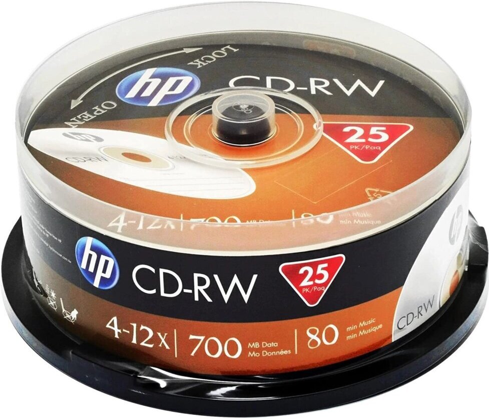 

Оптический диск HP CD-RW 700Mb 12x CakeBox 25 шт [69313], Оптический диск HP CD-RW 700Mb 12x CakeBox 25 шт 69313