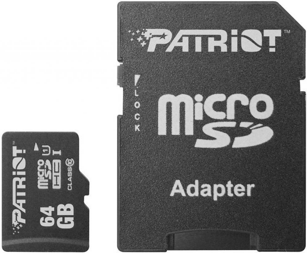 

Карта памяти Patriot microSDXC LX Series (Class 10) 64GB + адаптер [PSF64GMCSDXC10], Карта памяти Patriot microSDXC LX Series (Class 10) 64GB + адаптер PSF64GMCSDXC10