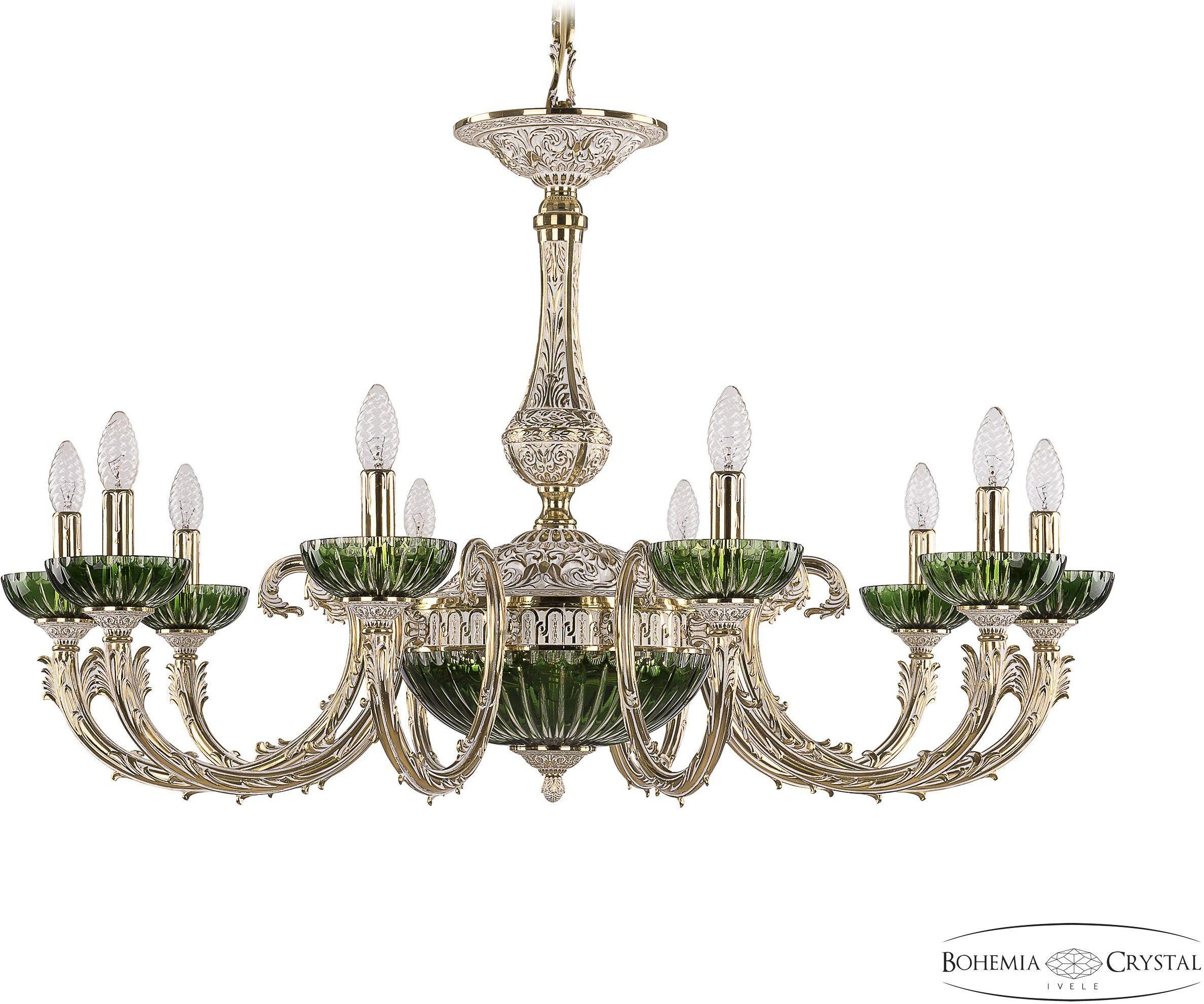 

Подвесная люстра Bohemia Ivele Crystal 71109P/10/300 GW P Clear-Green/H-1K