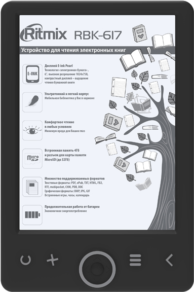 

Электронная книга Ritmix RBK-617 черный, Электронная книга Ritmix RBK-617