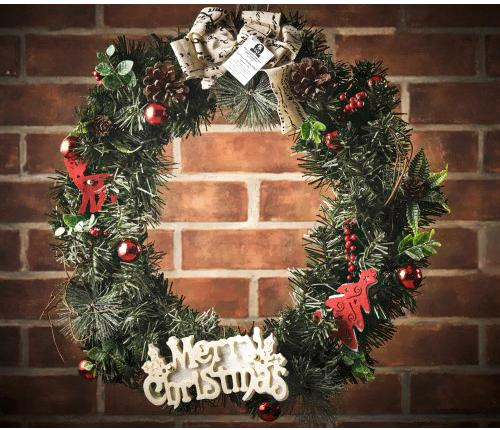 

Новогоднее украшение Merry Bear Венок из искусственной хвои с шишками [E10-18A1510A-1], Венок из искусственной хвои с шишками