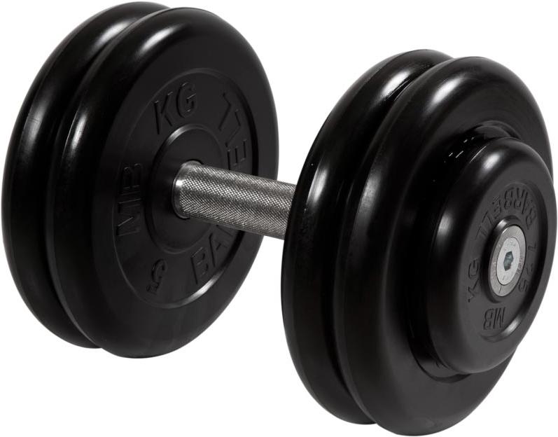 

Гантель неразборная MB Barbell с вращающейся хромированной ручкой 23,5 кг черный [MB-FdbM-B23,5], неразборная, с вращающающейся хромированной ручкой 23,5 кг