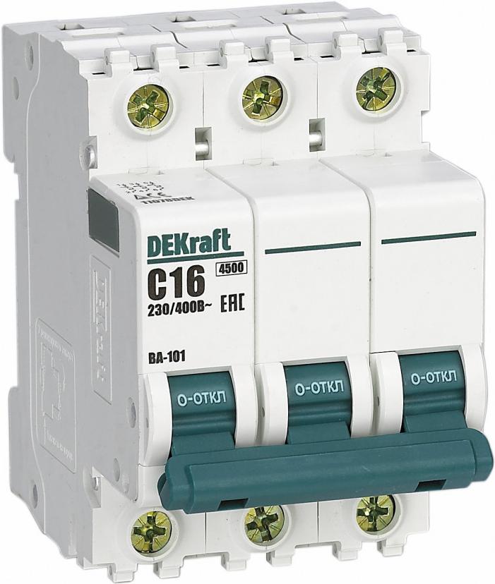 

Выключатель нагрузки Schneider Electric DEKraft 11078DEK, Schneider Electric DEKraft 11078DEK 3Р 16А х-ка C ВА-101 4,5кА / Выключатель автоматический Schneider Electric DEKraft 11078DEK 3Р 16А х-ка C ВА-101 4,5кА