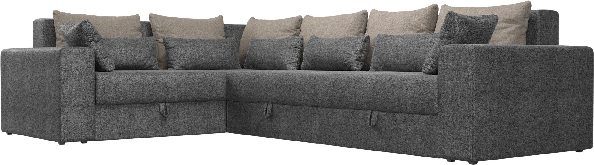 

Угловой диван Mebelico Мэдисон Long 92 левый рогожка серый+бежевый+серый