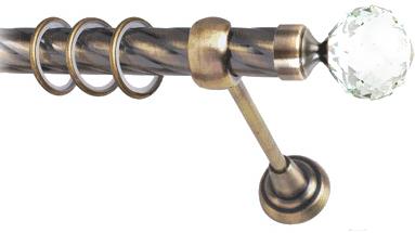 

Карниз Lm Decor Кристалл 130 1р витой 16мм 1.8м антик, Кристалл 130 1р витой 16мм 1.8м