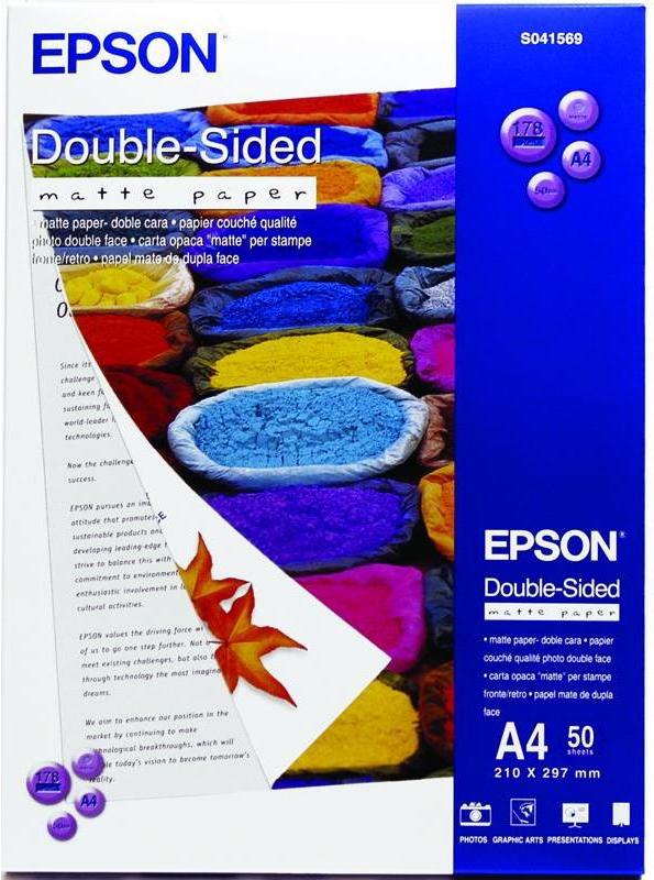 

Фотобумага Epson Double-Sided Matte Paper A4 50 листов (C13S041569), Double-Sided Matte Paper A4 50 листов