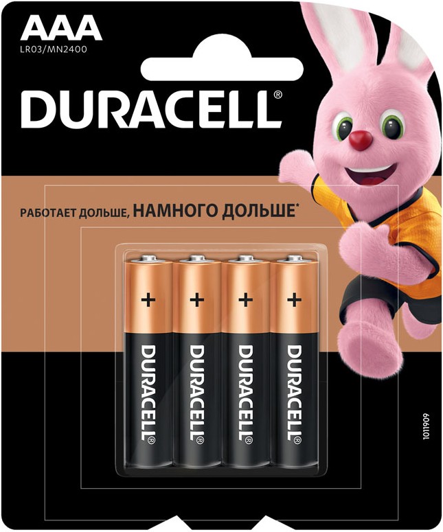 

Батарейка Duracell LR03/MN2400 4BP CN Alkaline 4шт