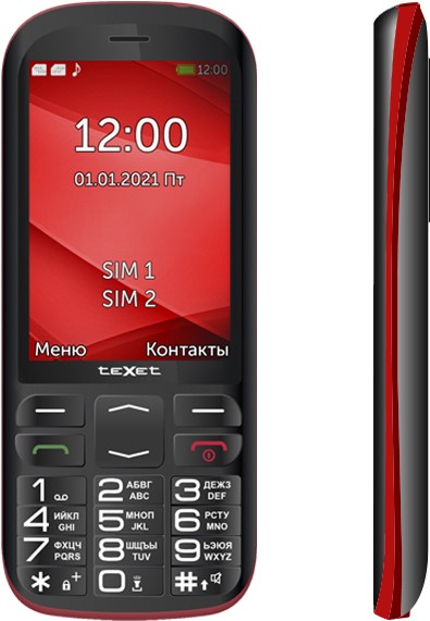 

Мобильный телефон TeXet TM-B409 (черный/красный)