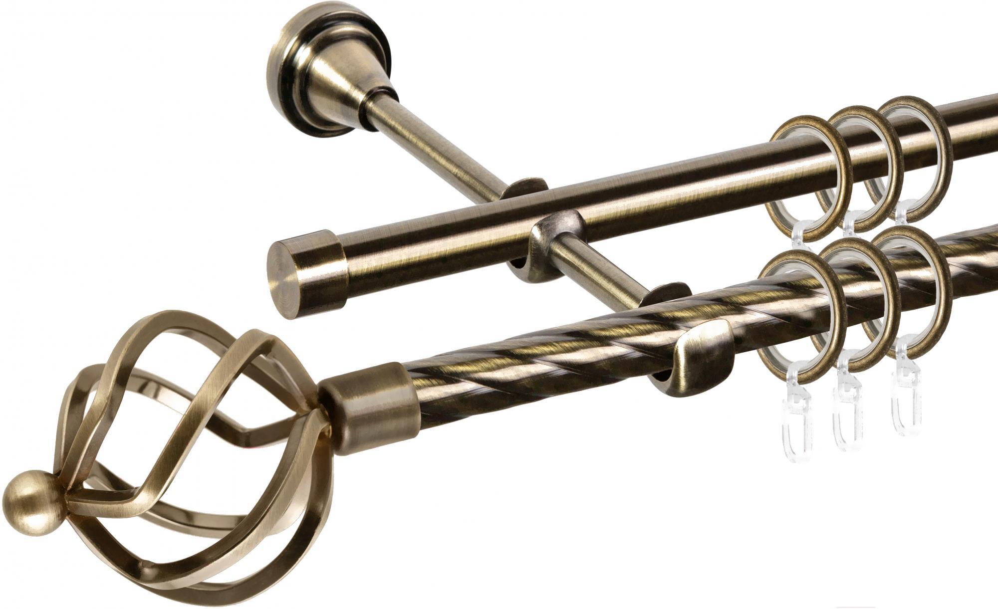 

Карниз АС ФОРОС Grace D16K/16Г + наконечники Булава 3м антик