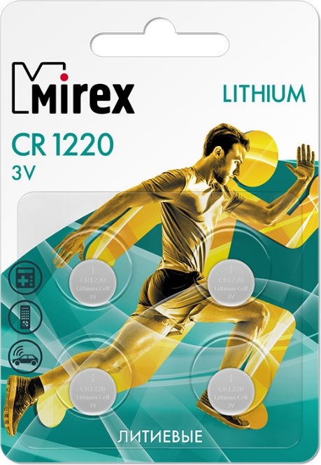

Батарейка Mirex CR1220 4шт [23702-CR1220-E4], Батарейка Mirex CR1220 4шт 23702-CR1220-E4