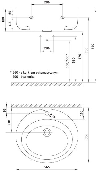 

Умывальник Deante Peonia CDE 6U5W, Peonia CDE 6U5W