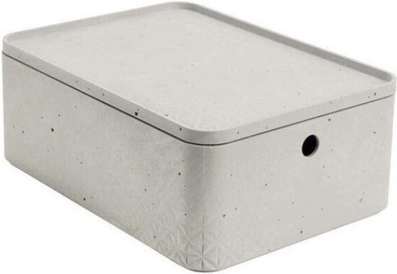 

Корзина Curver прямоугольная с крышкой M Beton 8L серый [243400], Ящик для хранения Curver M Beton 243400 (8 л, серый)