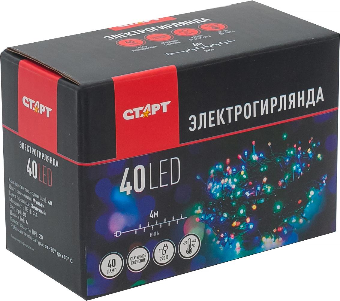 

Новогодняя гирлянда Старт НГ 40LED 1 режим 4м