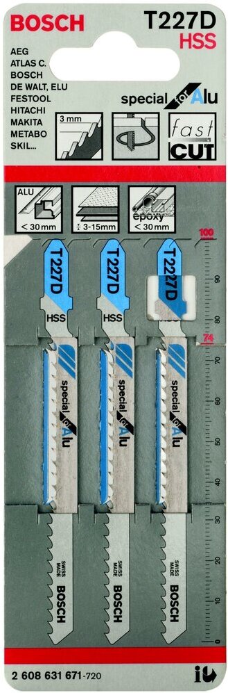 

Пилка для лобзика Bosch T227D HSS 3 шт [2.608.631.671], Пилка для лобзика Bosch T227D HSS 3 шт 2.608.631.671