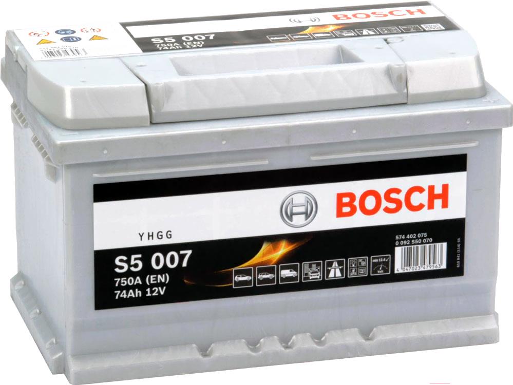 

Автомобильный аккумулятор Bosch S5 007 574 402 075 / 0092S50070 (74 А/ч), Аккумулятор Bosch S5 007 574402075 74 А/ч 0092S50070