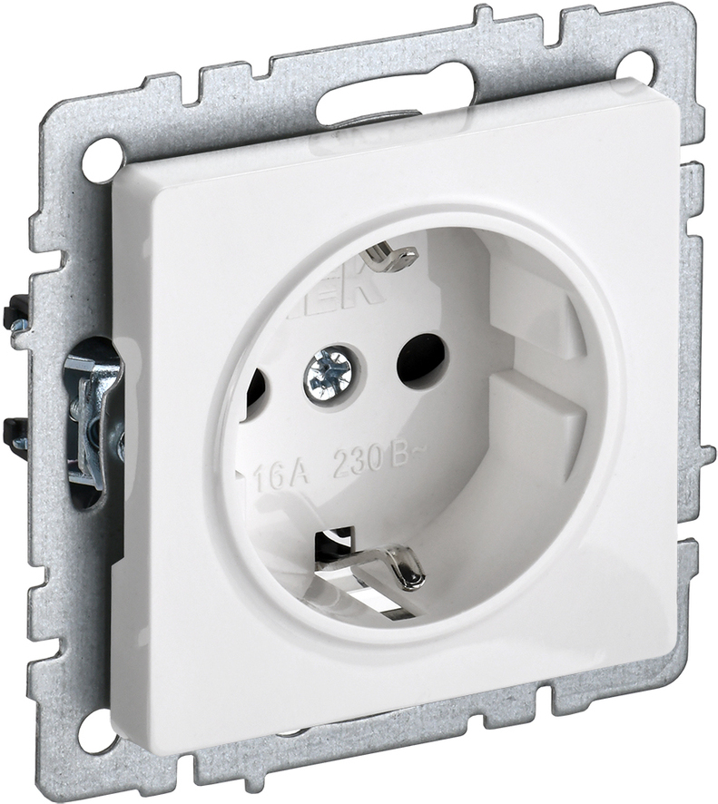 

Розетка IEK Brite РС11-1-0-БрБ белый (BR-R11-16-K01)