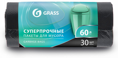 

Мешок для мусора в рулоне Grass PP-0021 черный