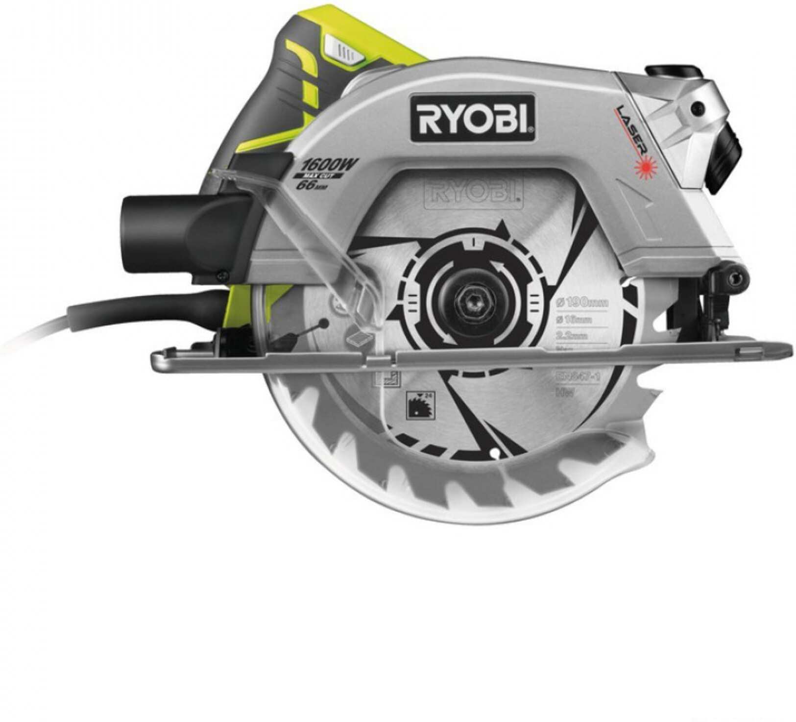 

Электропила RYOBI RCS1600-KSR зеленый/серый [5133003387], Дисковая (циркулярная) пила Ryobi RCS1600-KSR (5133003387)