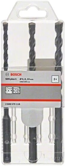 

Набор буров и зубил Bosch SDS-plus-1 6/8/10x160мм [2.608.579.118], Набор буров и зубил Bosch SDS-plus-1 6/8/10x160мм 2.608.579.118