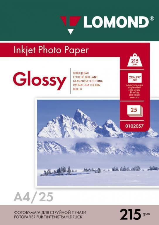 

Фотобумага Lomond Глянцевая А4 215 г/кв.м. 25 листов (0102080), Глянцевая А4 215 г/кв.м. 25 листов