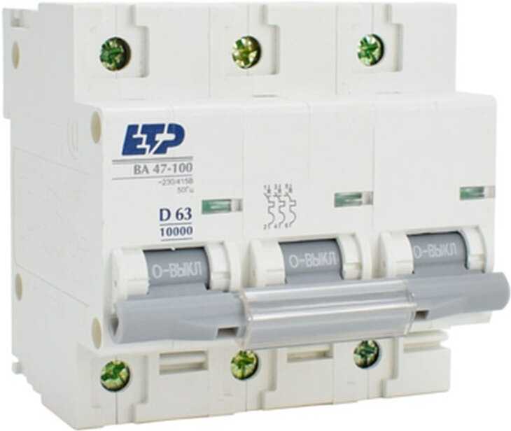 

Выключатель нагрузки ETP ВА 47-100 3P 63А (D) 10kA