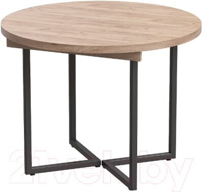 

Стол обеденный Millwood Лондон Л D100/100-140х100 дуб табачный крафт/чёрный муар