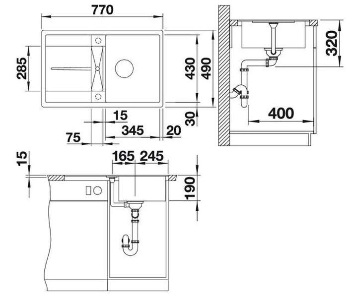 

Кухонная мойка Blanco Metra 45 S-F алюметаллик [519082], Metra 45 S-F