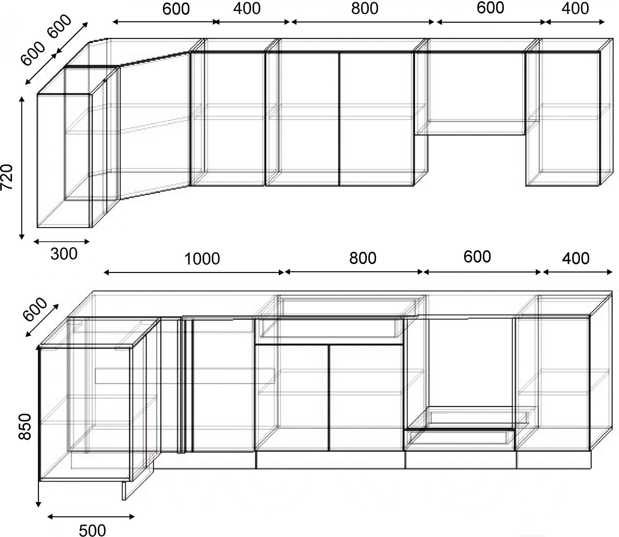 

Готовая кухня Сивирин-Компани Клео глосc 1.2x2.8 левая белый глянец/белый глянец