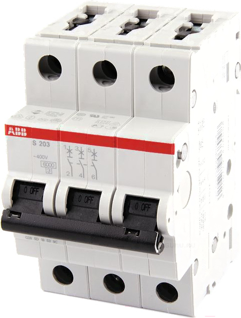 

Выключатель ABB S 203 3P С 6А 6кА 3M [2CDS253001R0064], Выключатель ABB S 203 3P С 6А 6кА 3M 2CDS253001R0064