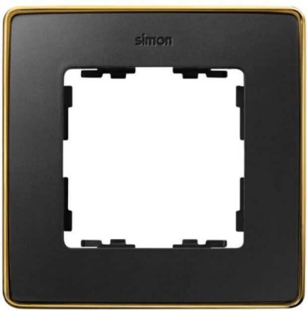 

Рамка Simon 8201610-242 графит-золото