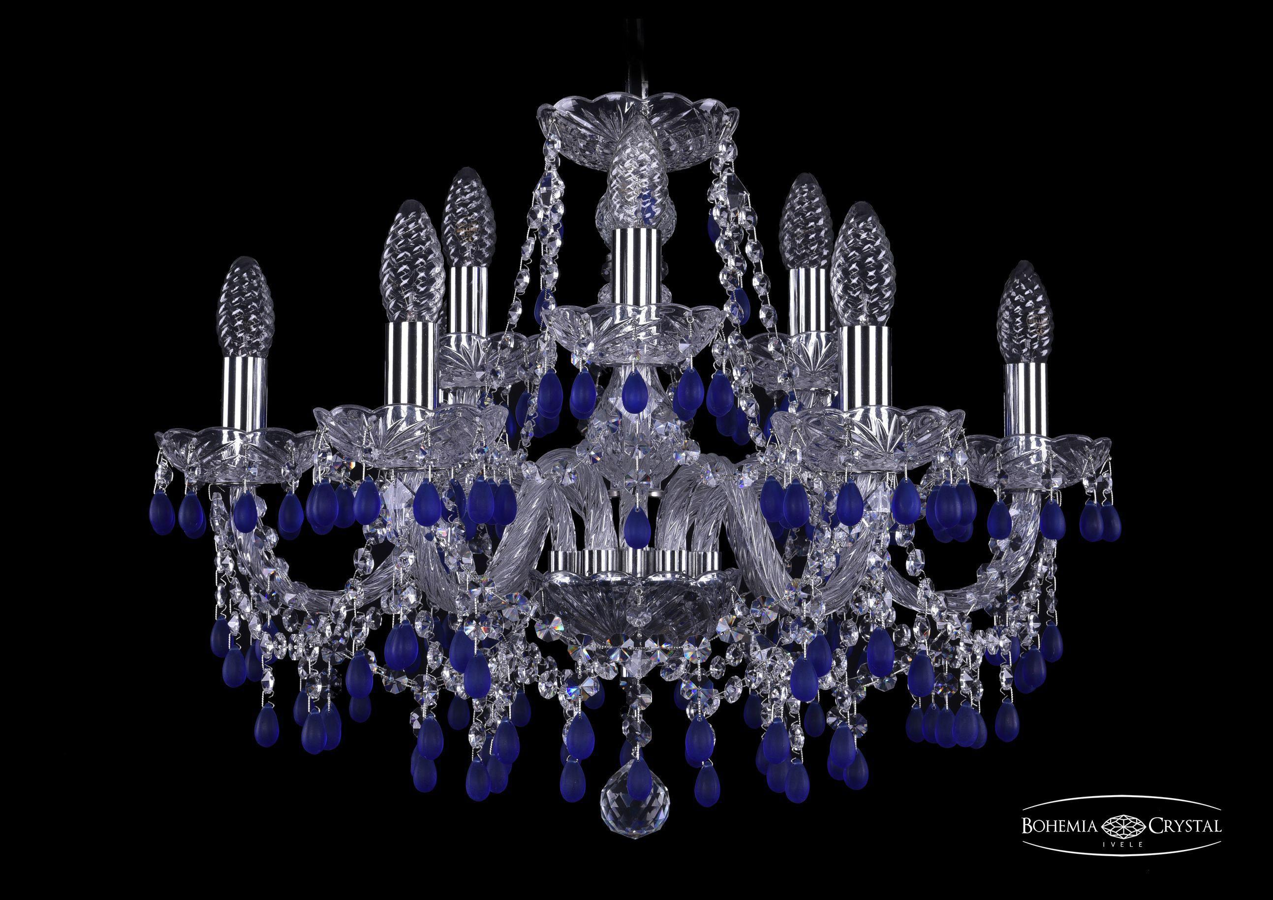 

Подвесная люстра Bohemia Ivele Crystal 1410/6+3/195/Ni/V3001
