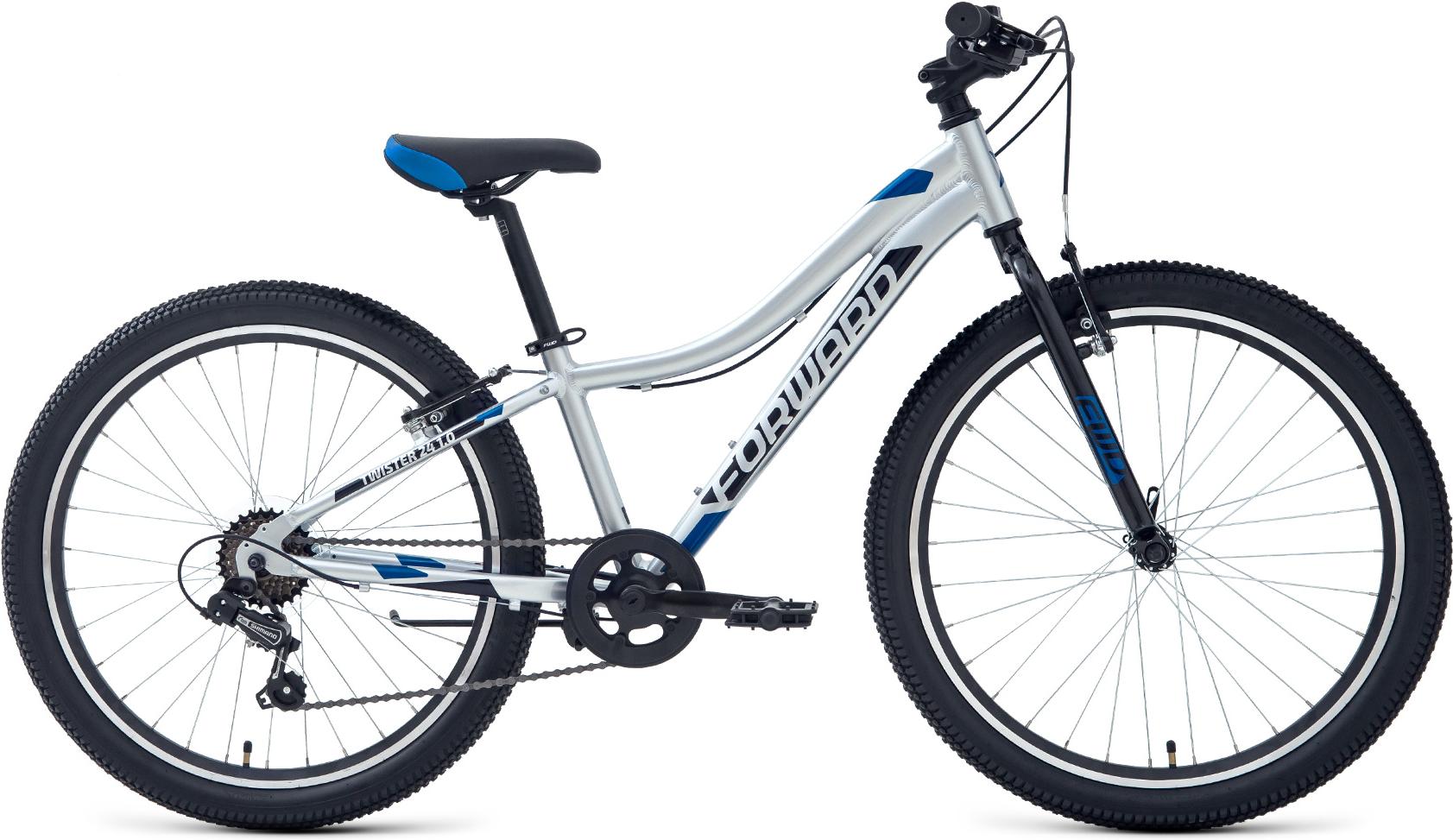 

Велосипед Forward Twister 24'' 1.2 рама 12 дюймов 2021 серебристый/синий [RBKW1J347024], Twister 24 1.2 2021 12'