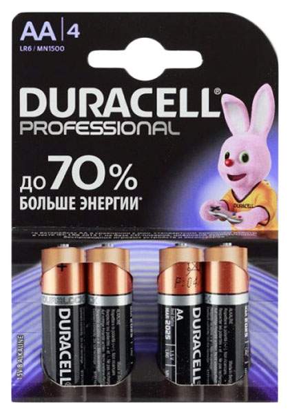 

Зарядное DURACELL LR6-MN1500 АА 4шт, LR6-MN1500 АА 4шт