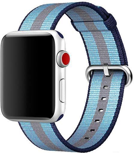 

Сменный ремешок Apple для Watch SN-02 нейлон синяя полоса [4049], Сменный браслет Apple для Watch SN-02 нейлон 4049 синяя полоса