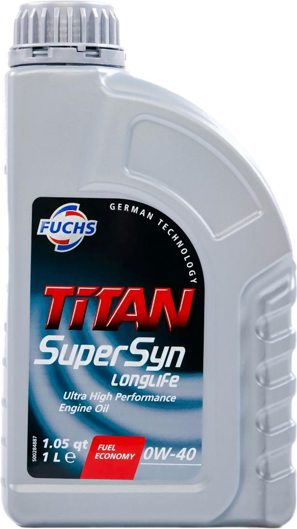 

Моторное масло Fuchs Titan Supersyn Longlife 0W40 1л [600889449], Titan Supersyn Longlife 0W40 1л