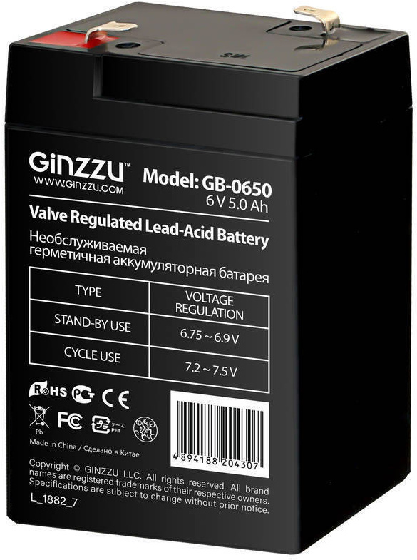 

Аккумулятор для ИБП Ginzzu GB-0650 RTL