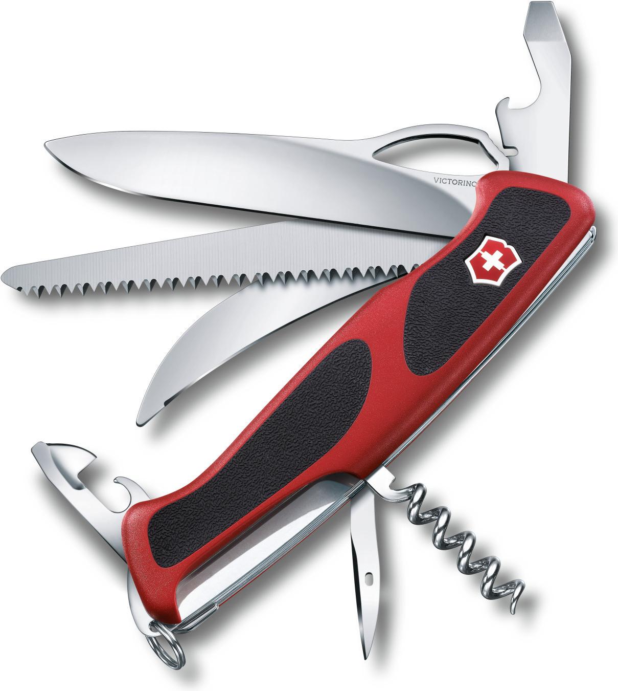 

Туристический нож Victorinox RangerGrip 57 Hunter 13 функций карт. коробка красный/черный [0.9583.MC], RangerGrip 57 Hunter 13 функций карт. коробка