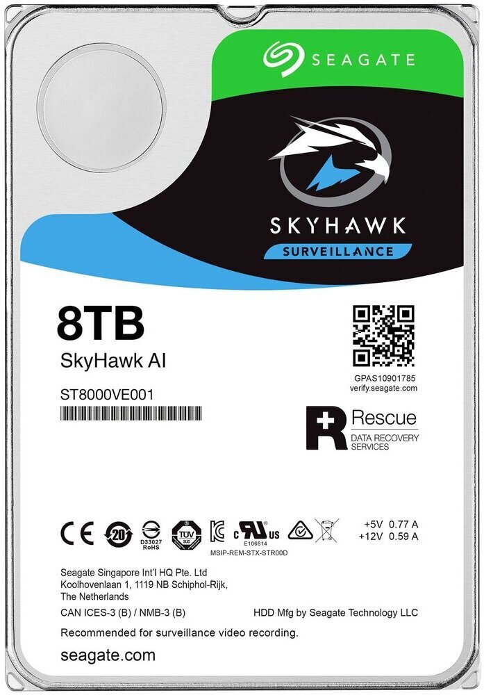 

Жесткий диск Seagate SkyHawk AI 8TB (ST8000VE001), Жесткий диск Seagate SkyHawk AI 8TB ST8000VE001