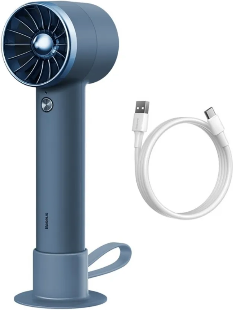 

Портативный вентилятор Baseus Flyer Turbine Handheld Fan High Capacity Blue (ACFX010103), Портативный вентилятор Baseus ACFX010103 Flyer Turbine Handheld Fan High Capacity (аккумулятор 4000 мА/ч), интерфейс Type-C, (BS-HF002) Blue