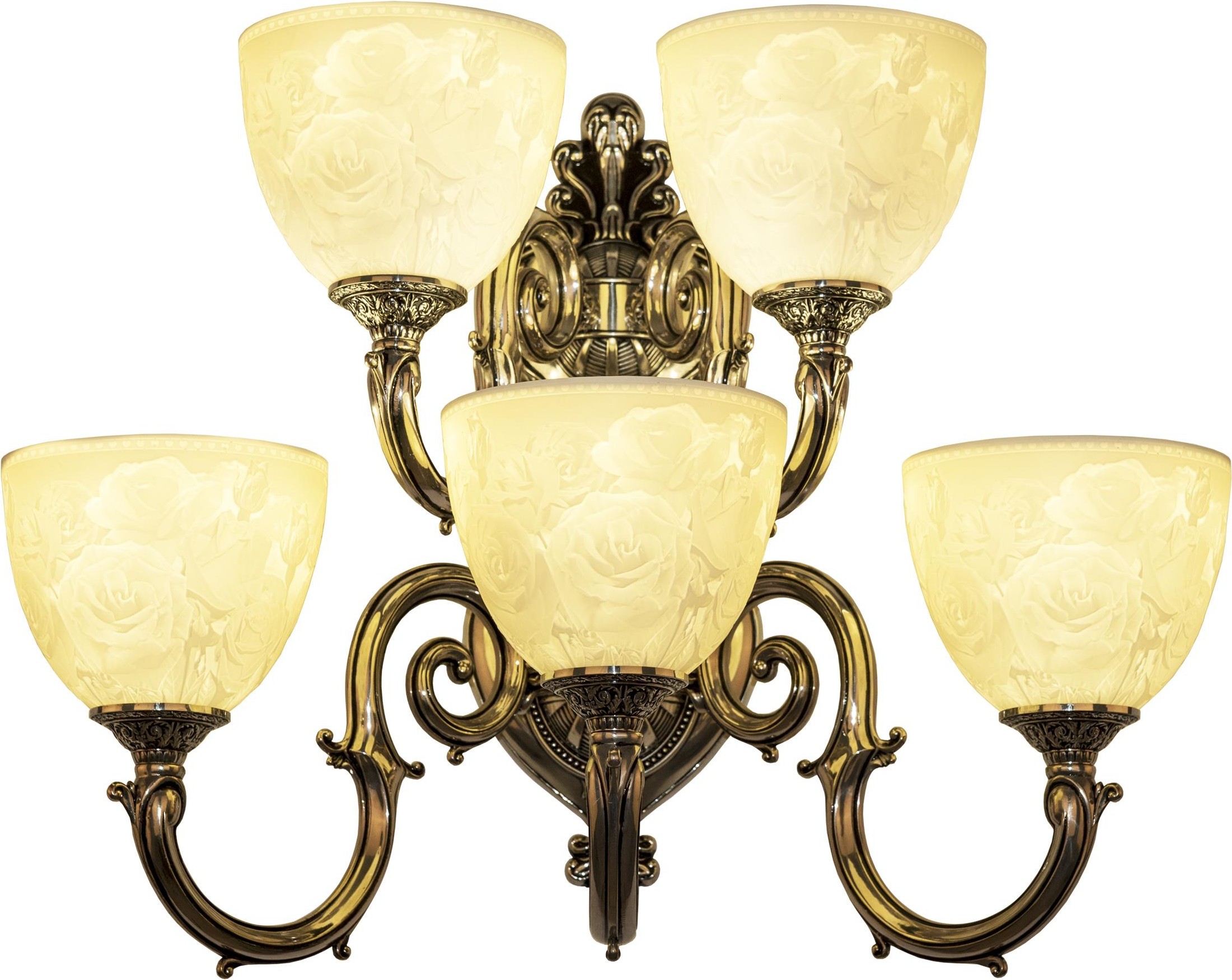 

Бра Bohemia Ivele Crystal 7203B16/3+2/210 NB P1 U Rose
