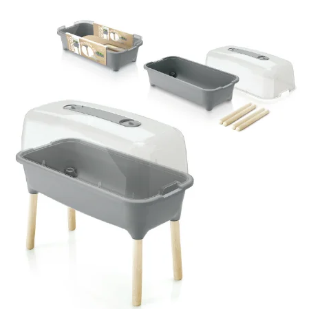 

Парник Prosperplast Respana Planter Wood High Set серый камень, Respana Planter Wood High Set