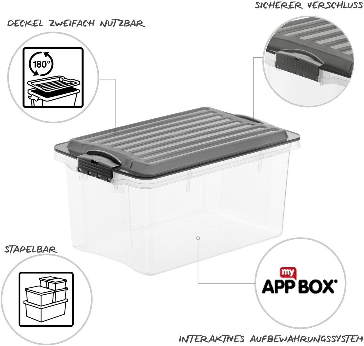 

Контейнер для хранения Rotho Compact A5 4,5л прозрачный/антрацит (1776208812)